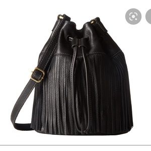 Fossil black Leather fringe purse